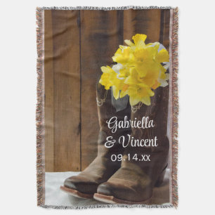 Yellow Daffodils country Western Wedding Keepslag Deken