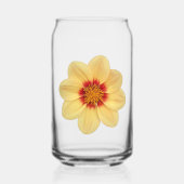 Yellow Dahlia Bloom Floral Blikvorm Glas (Voorkant)