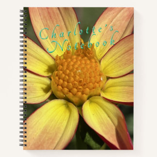 Yellow Dahlia Customizable Spiral Notebook Notitieboek