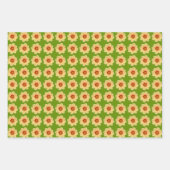 Yellow Dahlia Floral Pattern Inpakpapier Vel (Voorkant 2)