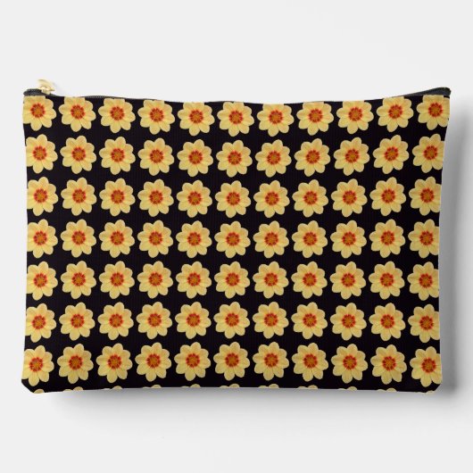 Yellow Dahlia Floral Pattern op Black Etui (Voorkant)