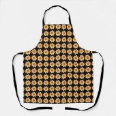 Yellow Dahlia Floral Pattern op Black Schort (Voorkant)