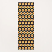 Yellow Dahlia Floral Pattern op Black Yogamat (Voorkant)
