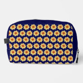 Yellow Dahlia Floral Pattern op Blue Toilettasje (Voorkant)