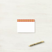 Yellow Dahlia Floral Pattern op Red Border Post-it® Notes (Op bureau)