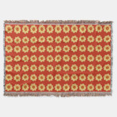 Yellow Dahlia Floral Pattern op Red Deken (Voorkant)
