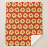Yellow Dahlia Floral Pattern op Red Sherpa Deken (Voorkant)