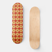 Yellow Dahlia Floral Pattern op Red Skateboard (Voorkant)