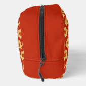 Yellow Dahlia Floral Pattern op Red Toilettasje (Rechts)