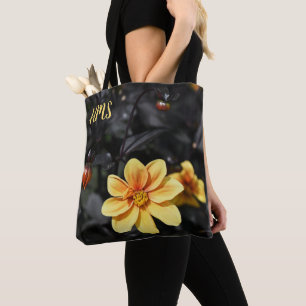 Yellow Dahlia Flowers Wisley Gardens Monogram Draagtas