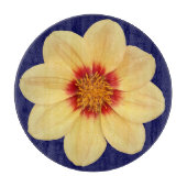 Yellow Dahlia op Blue Floral Snijplank (Voorkant)