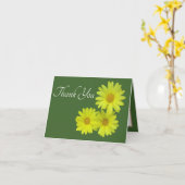 Yellow Daisies Green Background Bedankt Kaart (Gele Bloem)