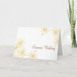 Yellow Daisies Summer Wedding Save the Date Aankondiging
