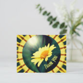 Yellow Daisy Abstract Floral Dank u Briefkaart (Staand voorkant)