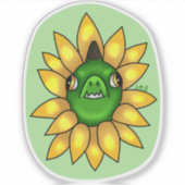 Yellow Daisy Dragon Sticker (Voorkant)