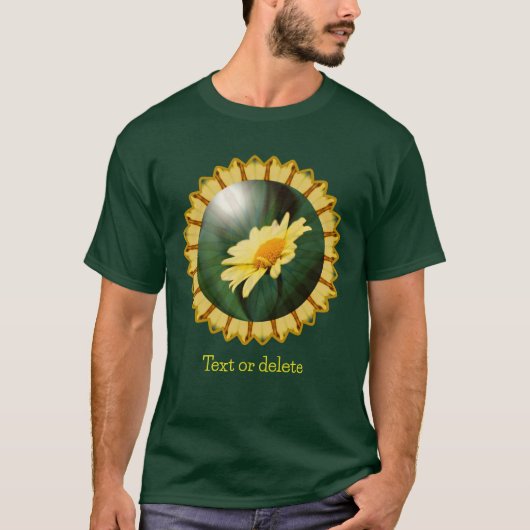Yellow Daisy Floral Abstract Art Personalized T-shirt (Voorkant)