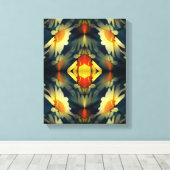 Yellow Daisy Flower Abstract Canvas Afdruk (Insitu (Houten vloer))