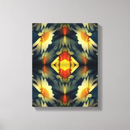 Yellow Daisy Flower Abstract Canvas Afdruk (Voorkant)