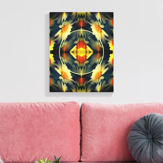 Yellow Daisy Flower Abstract Creëer Uw eigen foto Canvas Afdruk (Insitu (Woonkamer))