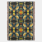 Yellow Daisy Flower Abstract Deken (Voorkant Verticaal)