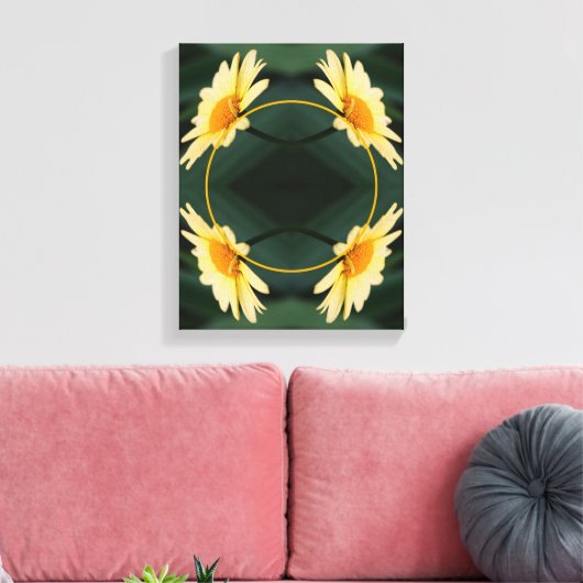 Yellow Daisy Flower Creëer Uw eigen foto Canvas Afdruk (Insitu (Woonkamer))