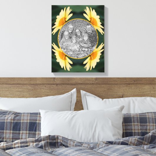 Yellow Daisy Flower Creëer Uw eigen foto Canvas Afdruk (Insitu (Slaapkamer))