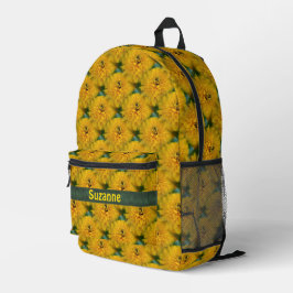 Yellow Daisy Flower Natuur Pattern Personalized Bedrukte Rugzak