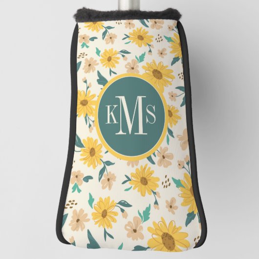 Yellow Daisy Flower Pattern Golfheadcover (Draai 90)