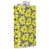 Yellow Daisy Flower Pattern Heupfles (Rechts)