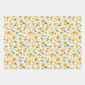 Yellow Daisy Flower Pattern Inpakpapier Vel (Voorkant 3)