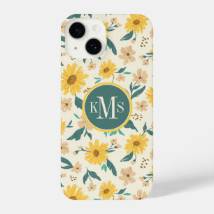 Yellow Daisy Flower Pattern iPhone 14 Hoesje