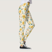 Yellow Daisy Flower Pattern Leggings (Rechts)