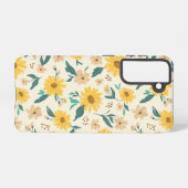 Yellow Daisy Flower Pattern Samsung Galaxy Hoesje (Achterkant horizontaal)