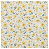 Yellow Daisy Flower Pattern Stof (Swatch)