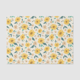 Yellow Daisy Flower Pattern Tissuepapier