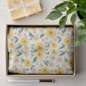 Yellow Daisy Flower Pattern Tissuepapier (Geschenk)
