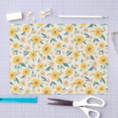 Yellow Daisy Flower Pattern Tissuepapier (Craft)