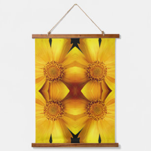 Yellow Daisy Flower Petals Abstract Hangend Wandkleed