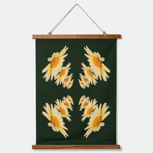 Yellow Daisy Flowers Abstract Hangend Wandkleed (Voorkant)