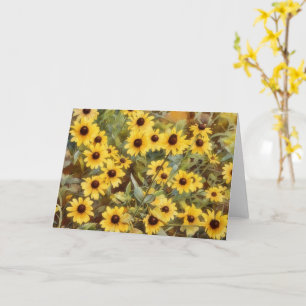 Yellow Daisy Flowers Art Blank Note Kaart