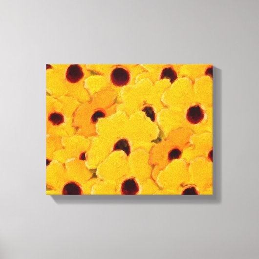Yellow Daisy Flowers Art Canvas Afdruk (Voorkant)