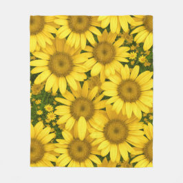 Yellow Daisy Flowers Fleece Deken
