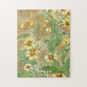 Yellow Daisy Flowers Garden  stijl kunst Legpuzzel