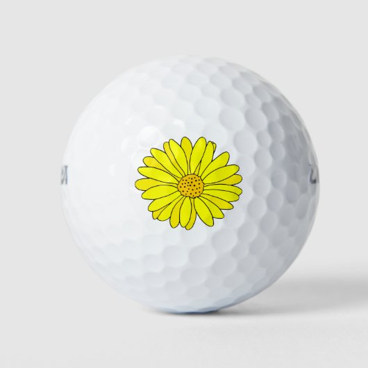 Yellow Daisy Golfballen (Voorkant)