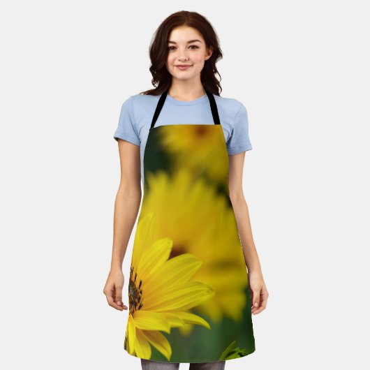 Yellow Daisy Heleniums overal print Schort (Gedragen)
