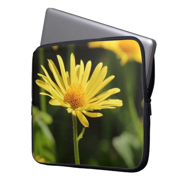 Yellow Daisy Laptop Sleeve (Voorkant Links)