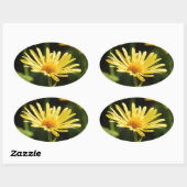Yellow Daisy Ovale Sticker (Vel)