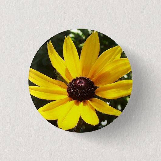 Yellow Daisy Pin Ronde Button 3,2 Cm (Voorkant)