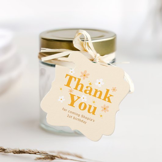 Yellow Daisy Verjaardag Dank u Bedankjes Labels