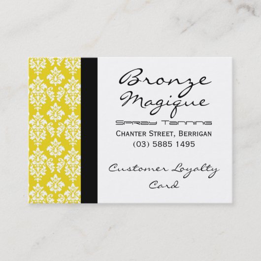 Yellow Damask Business Customer Loyalty Kaarten (Voorkant)